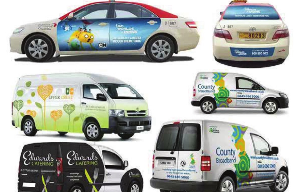 Cars and vans with full and partial branding